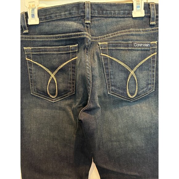 Vintage Calvin Klein Denim Blue Jeans size 4 Flare leg, Cotton Blend dark wash - Picture 6 of 6